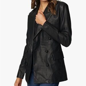 NWT Blank NYC Women's Black Faux Leather Blazer
